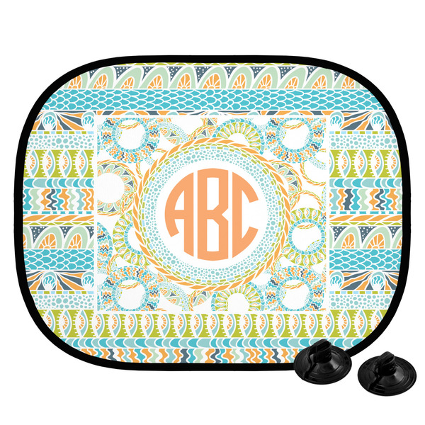 Custom Teal Ribbons & Labels Car Side Window Sun Shade (Personalized)