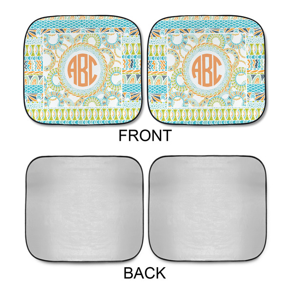 Teal Ribbons & Labels Car Sun Shades - APPROVAL