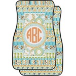 Teal Ribbons & Labels Car Floor Mats (Front Seat) (Personalized)