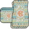 Teal Ribbons & Labels Car Floor Mats Set - 2 Front & 2 Back (Personalized)