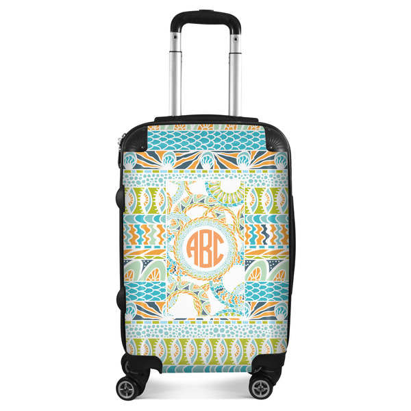Custom Teal Ribbons & Labels Suitcase - 20" Carry On (Personalized)
