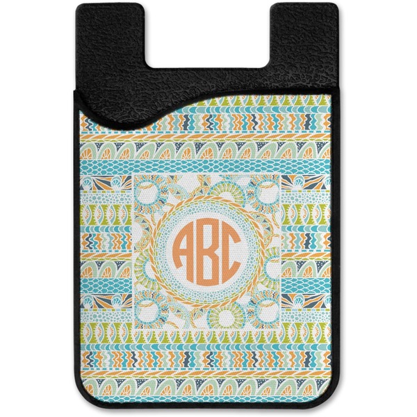 Teal Ribbons & Labels Cell Phone Credit Card Holder