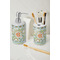 Teal Ribbons & Labels Ceramic Bathroom Accessories - LIFESTYLE (toothbrush holder & soap dispenser)