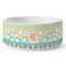 Teal Ribbons & Labels Ceramic Dog Bowl - Medium - Front