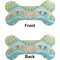 Teal Ribbons & Labels Ceramic Flat Ornament - Bone Front & Back (APPROVAL)
