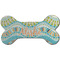 Teal Ribbons & Labels Ceramic Flat Ornament - Bone Front