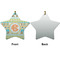 Teal Ribbons & Labels Ceramic Flat Ornament - Star Front & Back (APPROVAL)