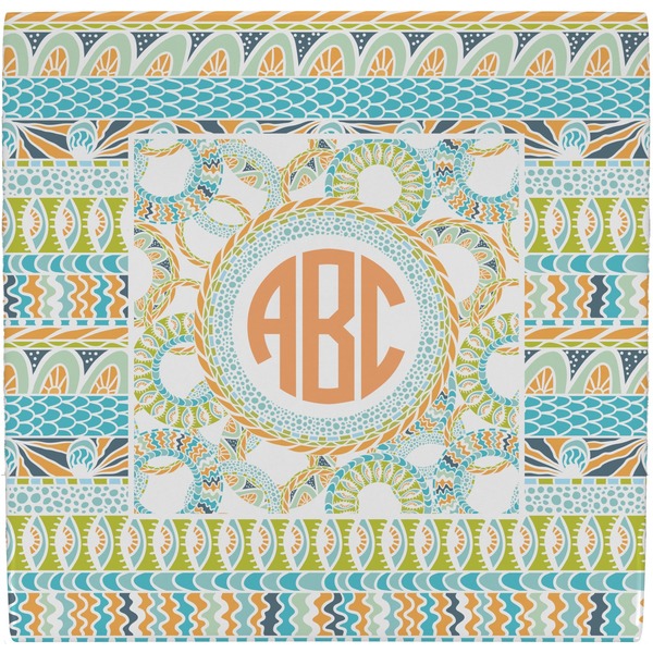 Custom Teal Ribbons & Labels Ceramic Tile Hot Pad (Personalized)