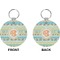 Teal Ribbons & Labels Circle Keychain (Front + Back)