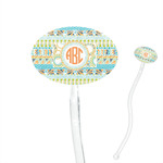 Teal Ribbons & Labels 7" Oval Plastic Stir Sticks - Clear (Personalized)