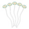 Teal Ribbons & Labels Clear Plastic 7" Stir Stick - Oval - Fan