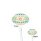 Teal Ribbons & Labels Clear Plastic 7" Stir Stick - Oval - Front & Back