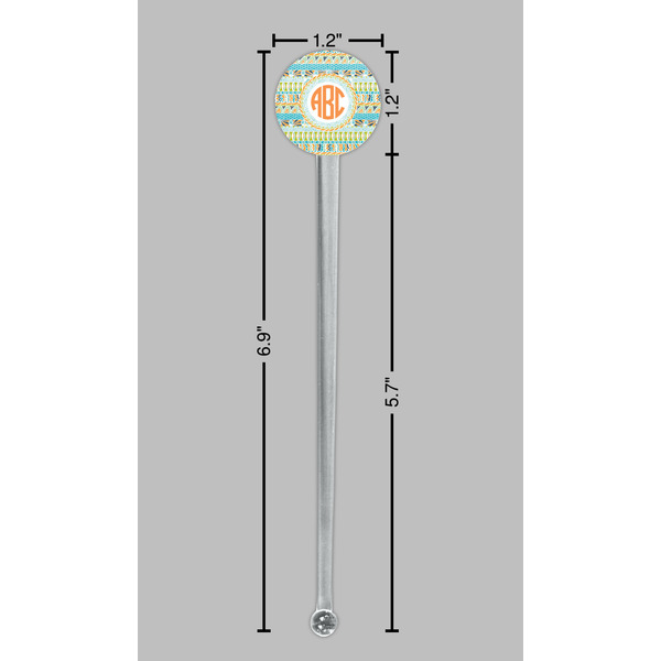 Teal Ribbons & Labels Clear Plastic 7" Stir Stick - Round - Dimensions