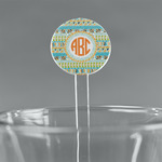 Teal Ribbons & Labels 5.5" Round Plastic Stir Sticks - Clear (Personalized)