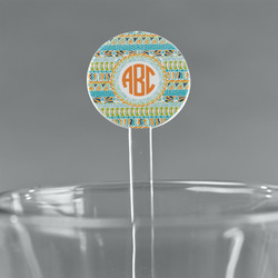 Teal Ribbons & Labels 5.5" Round Plastic Stir Sticks - Clear (Personalized)