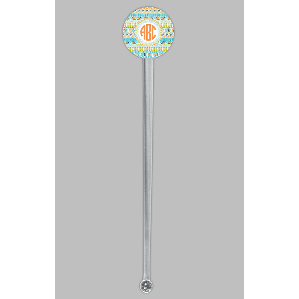 Teal Ribbons & Labels Clear Plastic 7" Stir Stick - Round - Single Stick