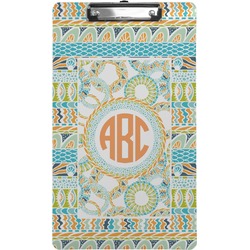 Teal Ribbons & Labels Clipboard (Legal Size) (Personalized)
