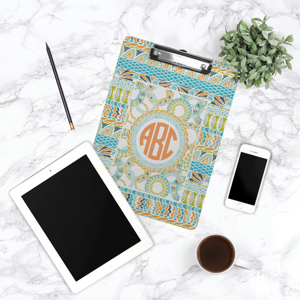 Teal Ribbons & Labels Clipboard - Lifestyle Photo