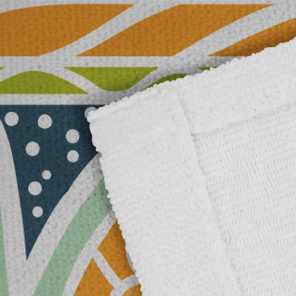 Teal Ribbons & Labels Close up of Fabric