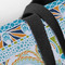 Teal Ribbons & Labels Closeup of Tote w/Black Handles
