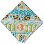 Teal Ribbons & Labels Cloth Dinner Napkin - Single w/ Monogram