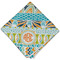 Teal Ribbons & Labels Cloth Napkins - Personalized Dinner (Folded Four Corners)