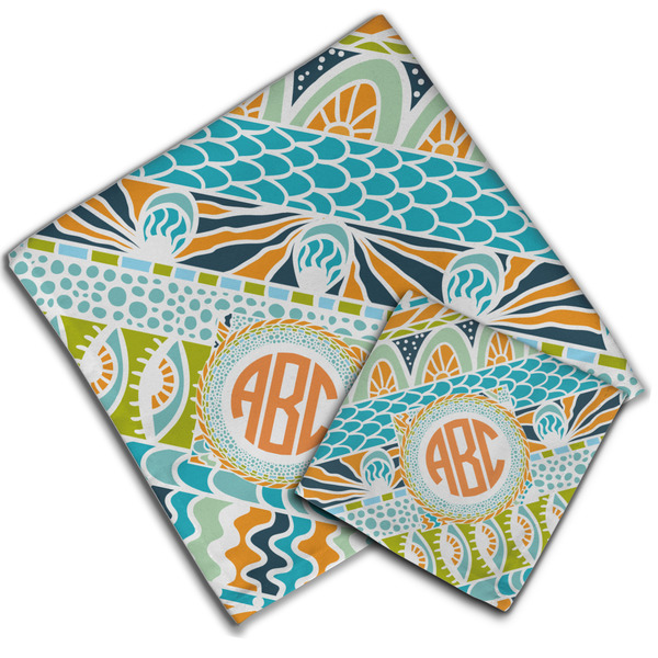 Teal Ribbons & Labels Cloth Napkins - Personalized Lunch & Dinner (PARENT MAIN)