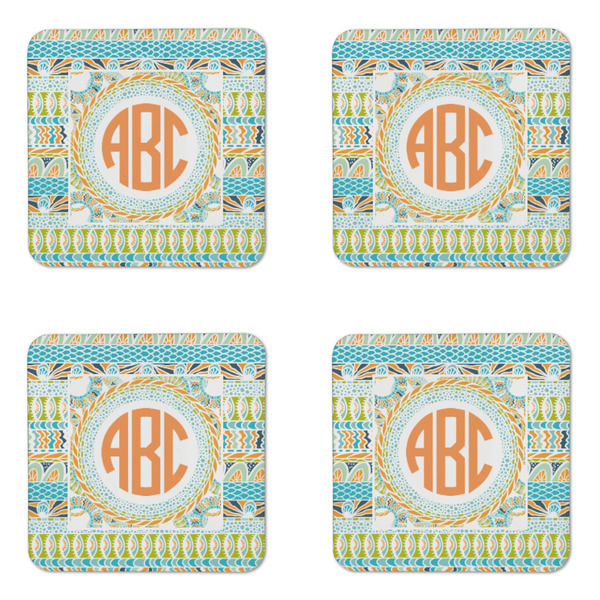 Teal Ribbons & Labels Coaster Set - APPROVAL