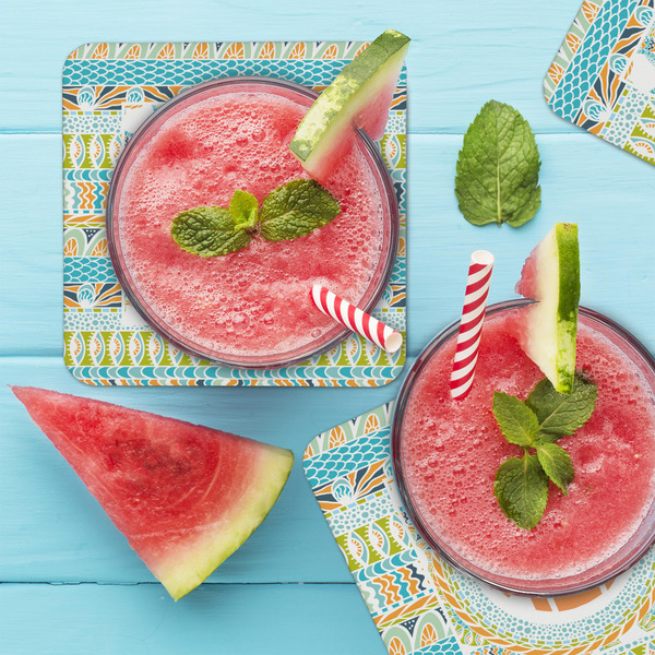 Teal Ribbons & Labels Coaster Set - LIFESTYLE