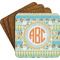 Teal Ribbons & Labels Coaster Set (Personalized)