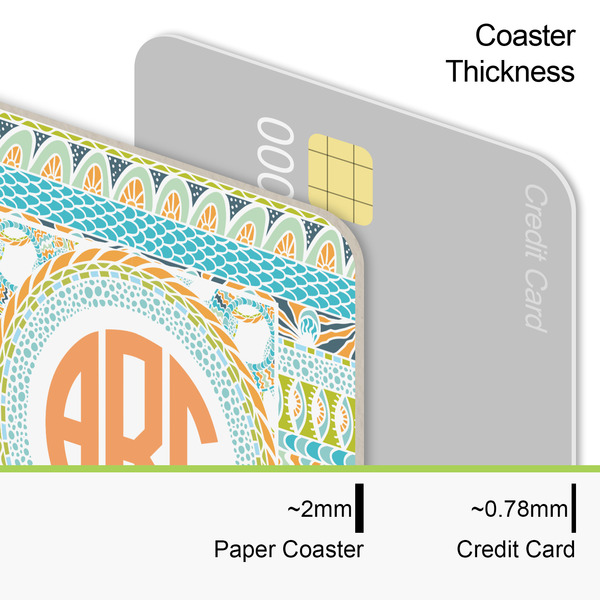Teal Ribbons & Labels Coaster Thickness
