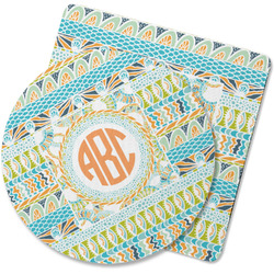 Teal Ribbons & Labels Rubber Backed Coaster (Personalized)
