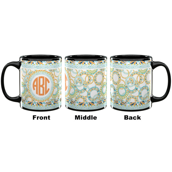 Teal Ribbons & Labels Coffee Mug - 11 oz - Black APPROVAL