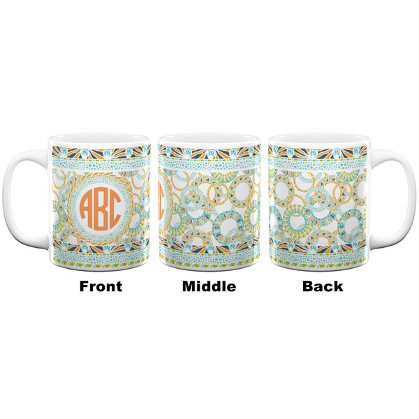Teal Ribbons & Labels Coffee Mug - 11 oz - White APPROVAL