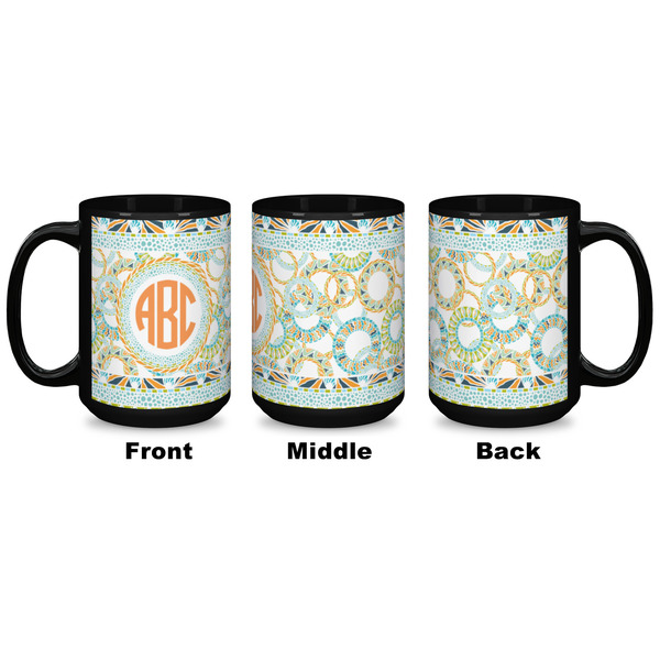 Teal Ribbons & Labels Coffee Mug - 15 oz - Black APPROVAL