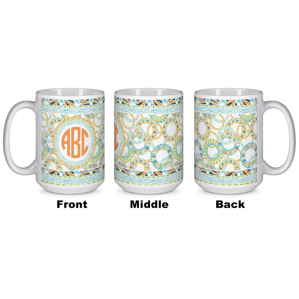 Teal Ribbons & Labels Coffee Mug - 15 oz - White APPROVAL