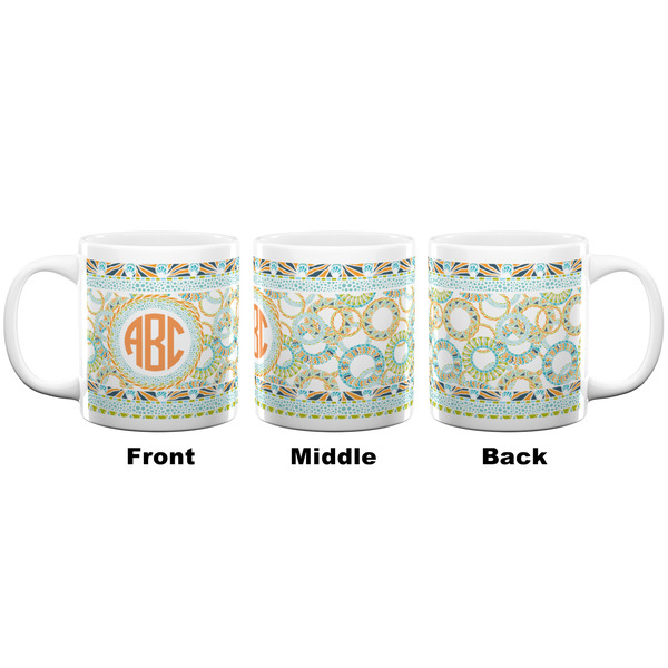 Teal Ribbons & Labels Coffee Mug - 20 oz - White APPROVAL