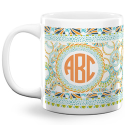 Teal Ribbons & Labels 20 Oz Coffee Mug - White (Personalized)