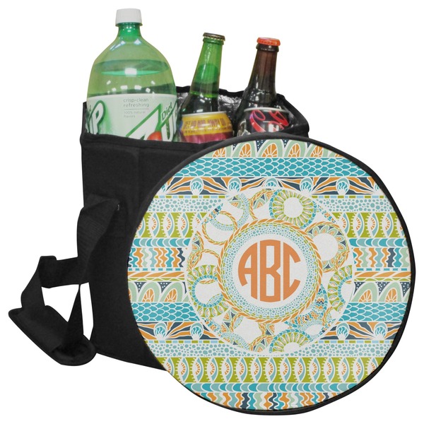 Custom Teal Ribbons & Labels Collapsible Cooler & Seat (Personalized)