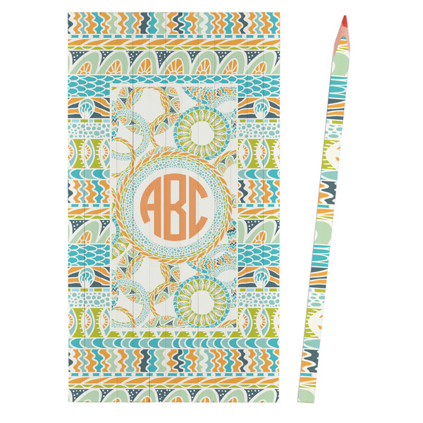 Teal Ribbons & Labels Colored Pencils - Front View