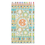 Teal Ribbons & Labels Colored Pencils (Personalized)