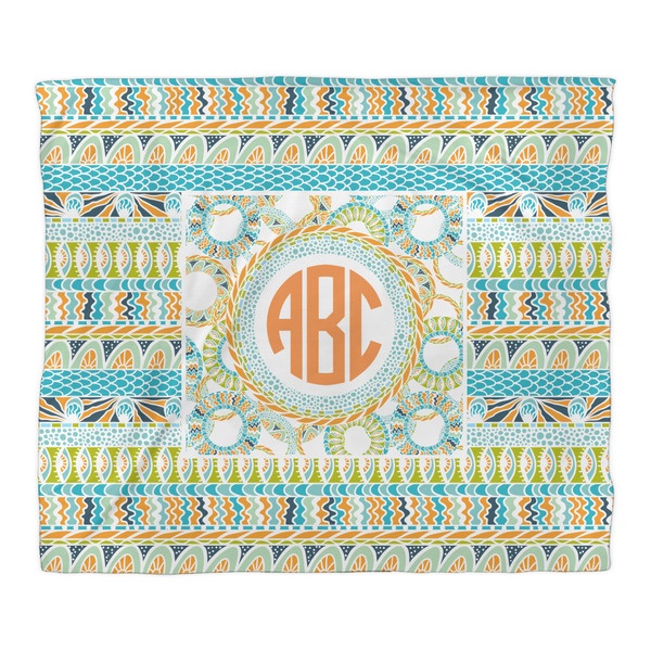 Teal Ribbons & Labels Comforter - King - Front