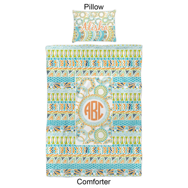 Teal Ribbons & Labels Comforter Set - Twin XL - Approval