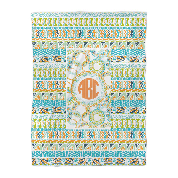 Teal Ribbons & Labels Comforter - Twin XL - Front