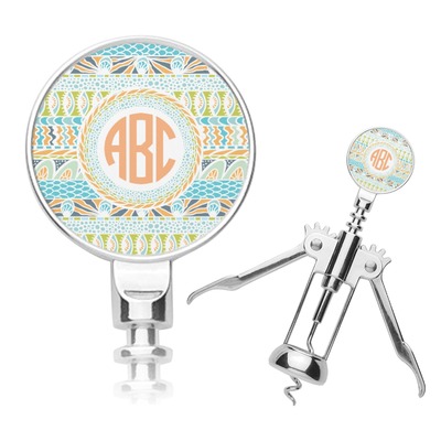 Teal Ribbons & Labels Corkscrew (Personalized)