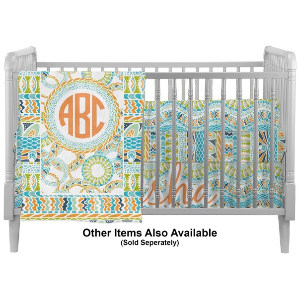 Teal Ribbons & Labels Crib - Profile Sold Seperately