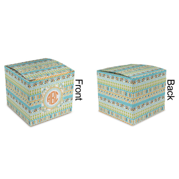 Teal Ribbons & Labels Cubic Gift Box - Approval