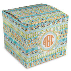 Teal Ribbons & Labels Cube Favor Gift Boxes (Personalized)