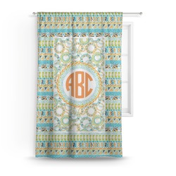 Teal Ribbons & Labels Curtain (Personalized)