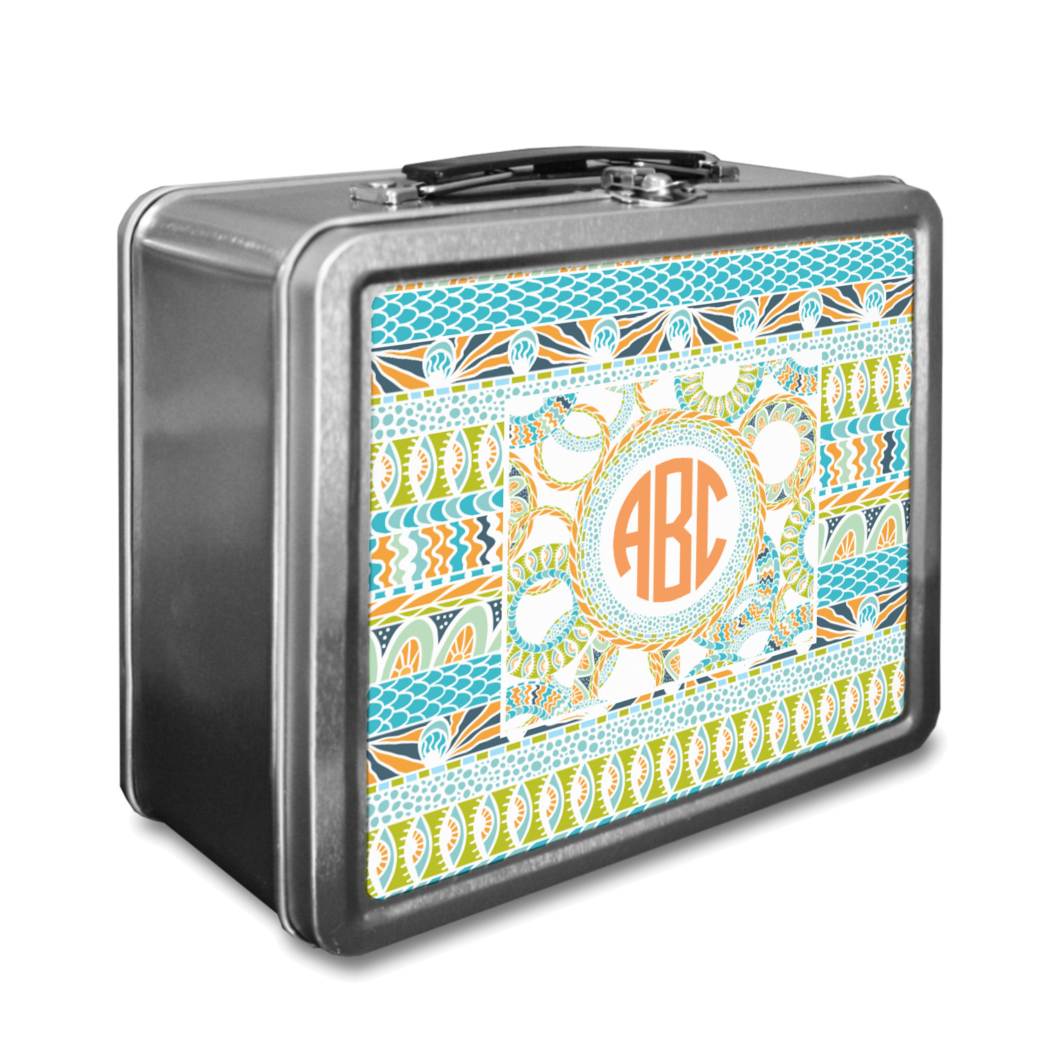 Custom Teal Ribbons & Labels Lunch Box (Personalized) YouCustomizeIt